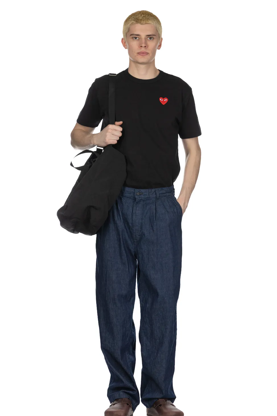 Fashion OrSlow Two Tuck Denim Wide Trouser - One Wash
