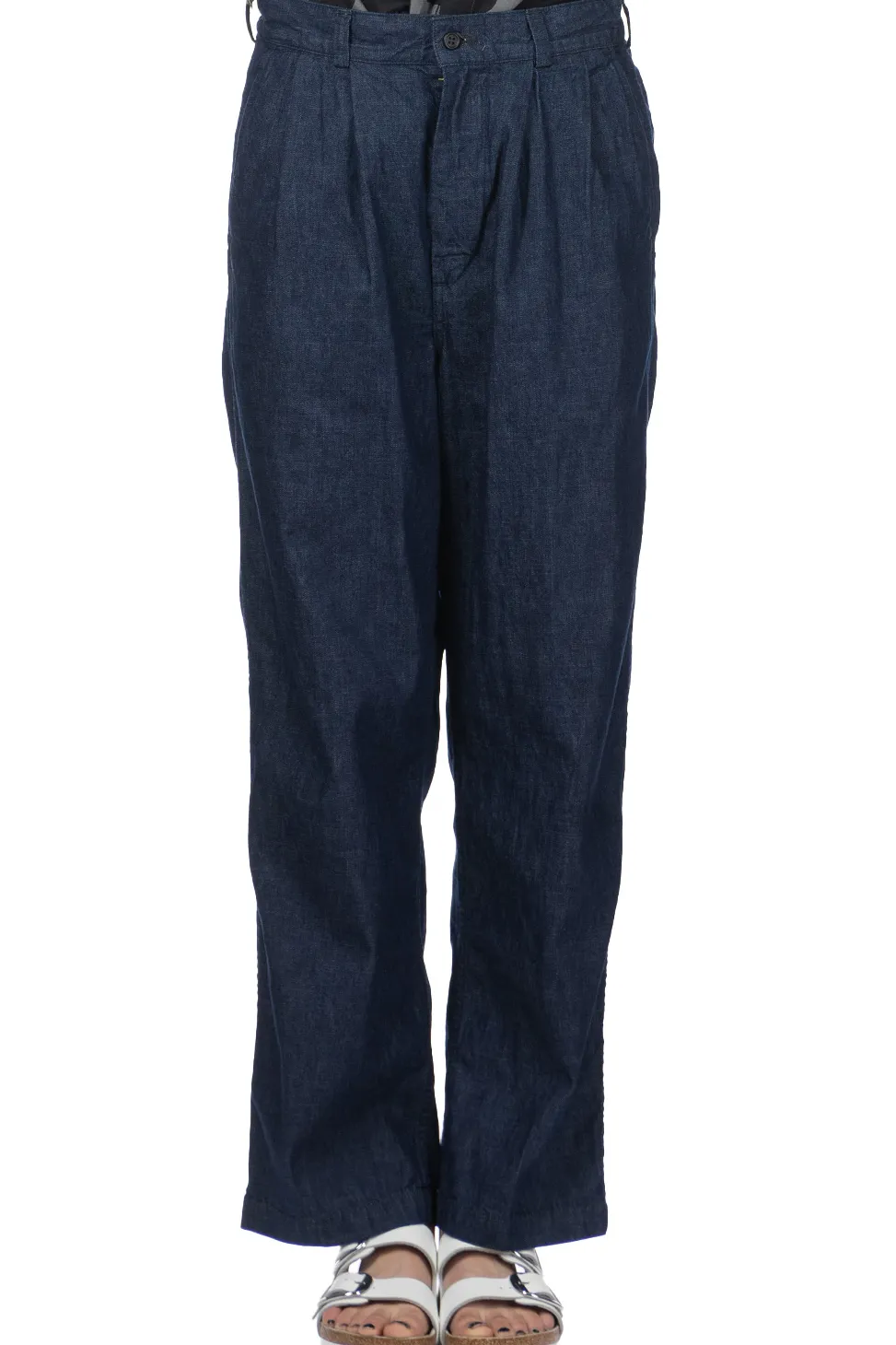 Clearance OrSlow Two Tuck Denim Wide Trouser - One Wash