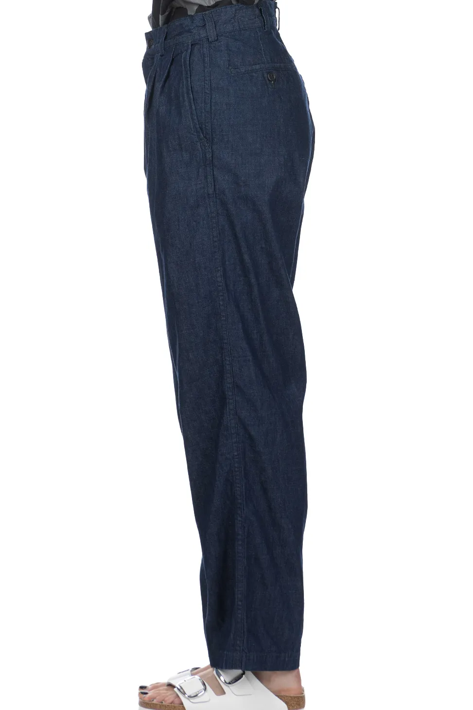 Clearance OrSlow Two Tuck Denim Wide Trouser - One Wash