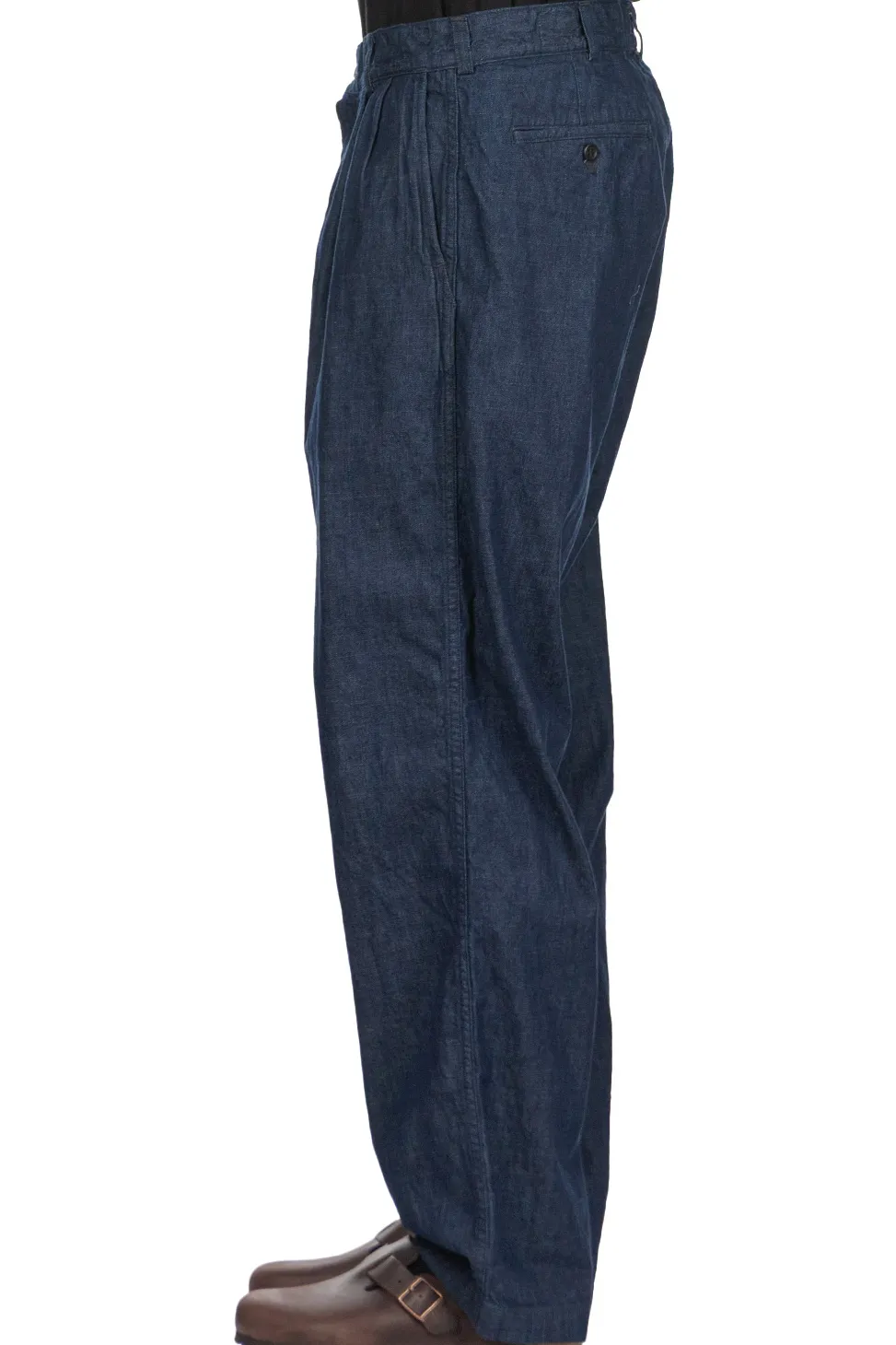 Fashion OrSlow Two Tuck Denim Wide Trouser - One Wash