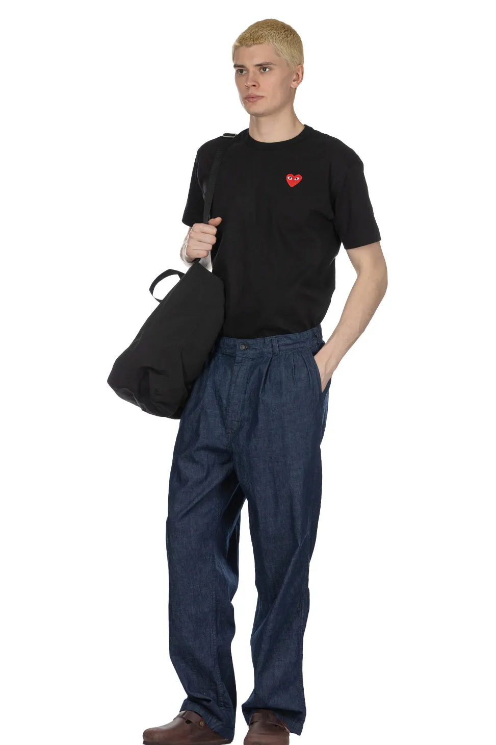 Fashion OrSlow Two Tuck Denim Wide Trouser - One Wash