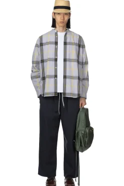 Outlet Manual Alphabet TYP Check Loose Fit BC Shirt - Grey x Black