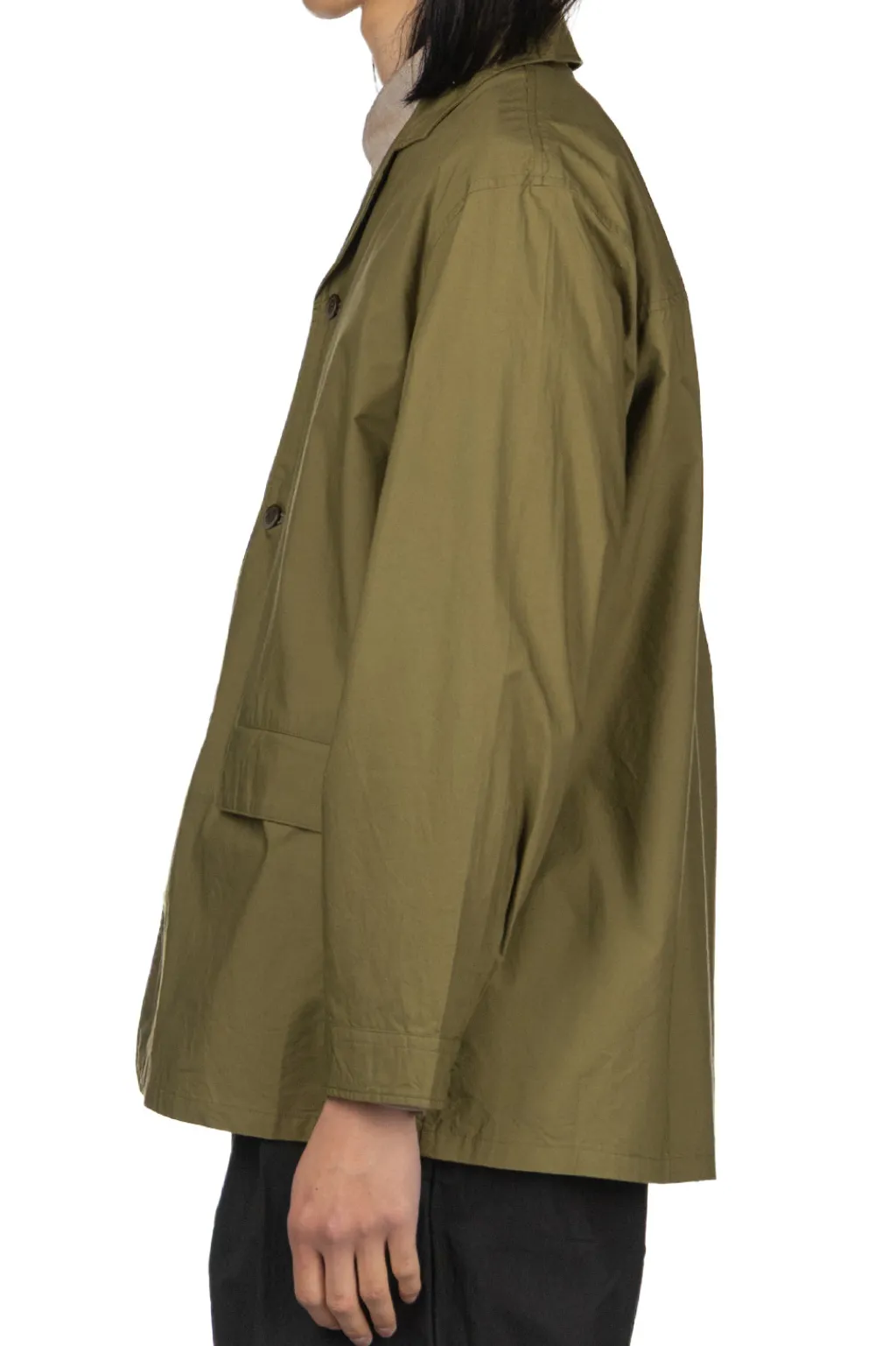 Clearance Manual Alphabet Typewriter Shirt Jacket - ML Green