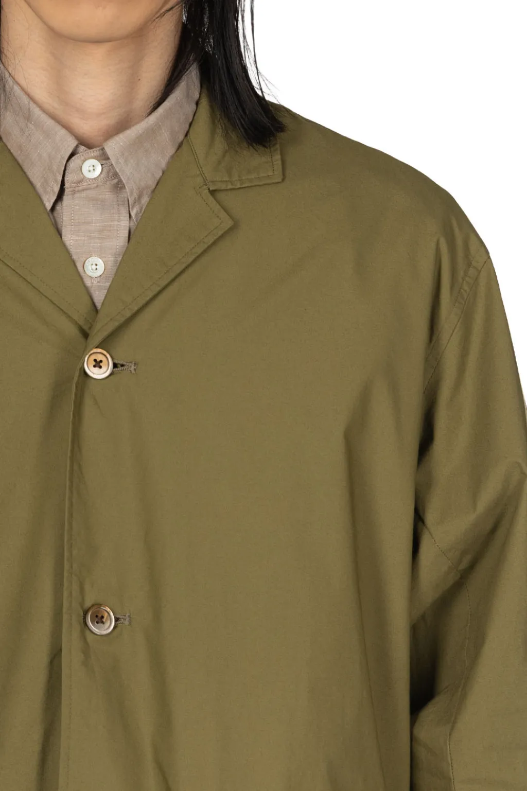 Clearance Manual Alphabet Typewriter Shirt Jacket - ML Green