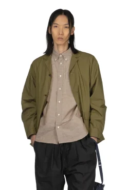 Clearance Manual Alphabet Typewriter Shirt Jacket - ML Green