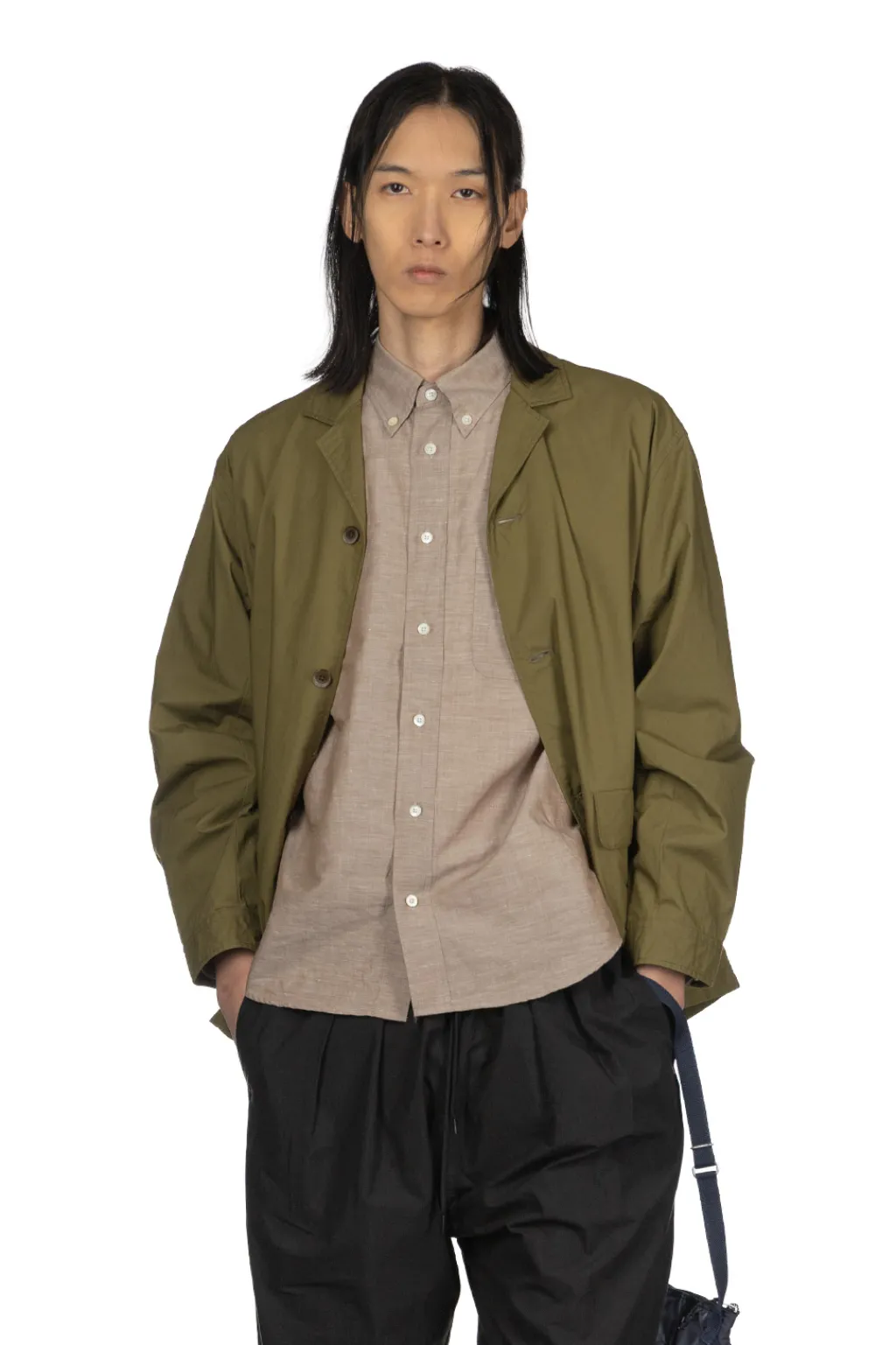 Clearance Manual Alphabet Typewriter Shirt Jacket - ML Green