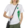 Hot Comme Des Garcons Play Unisex Big x Small Green Heart T-Shirt - White