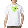 Sale Comme Des Garcons Play Unisex Big x Small Green Heart T-Shirt - White