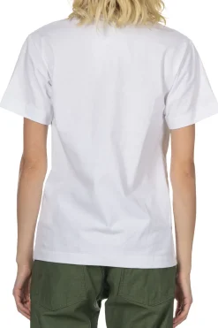 Hot Comme Des Garcons Play Unisex Big x Small Green Heart T-Shirt - White
