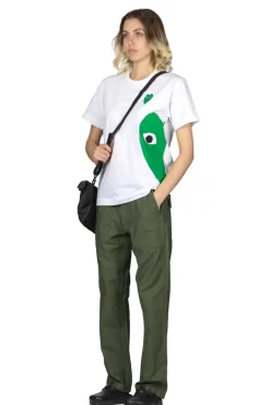 Hot Comme Des Garcons Play Unisex Big x Small Green Heart T-Shirt - White