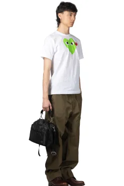 Sale Comme Des Garcons Play Unisex Big x Small Green Heart T-Shirt - White