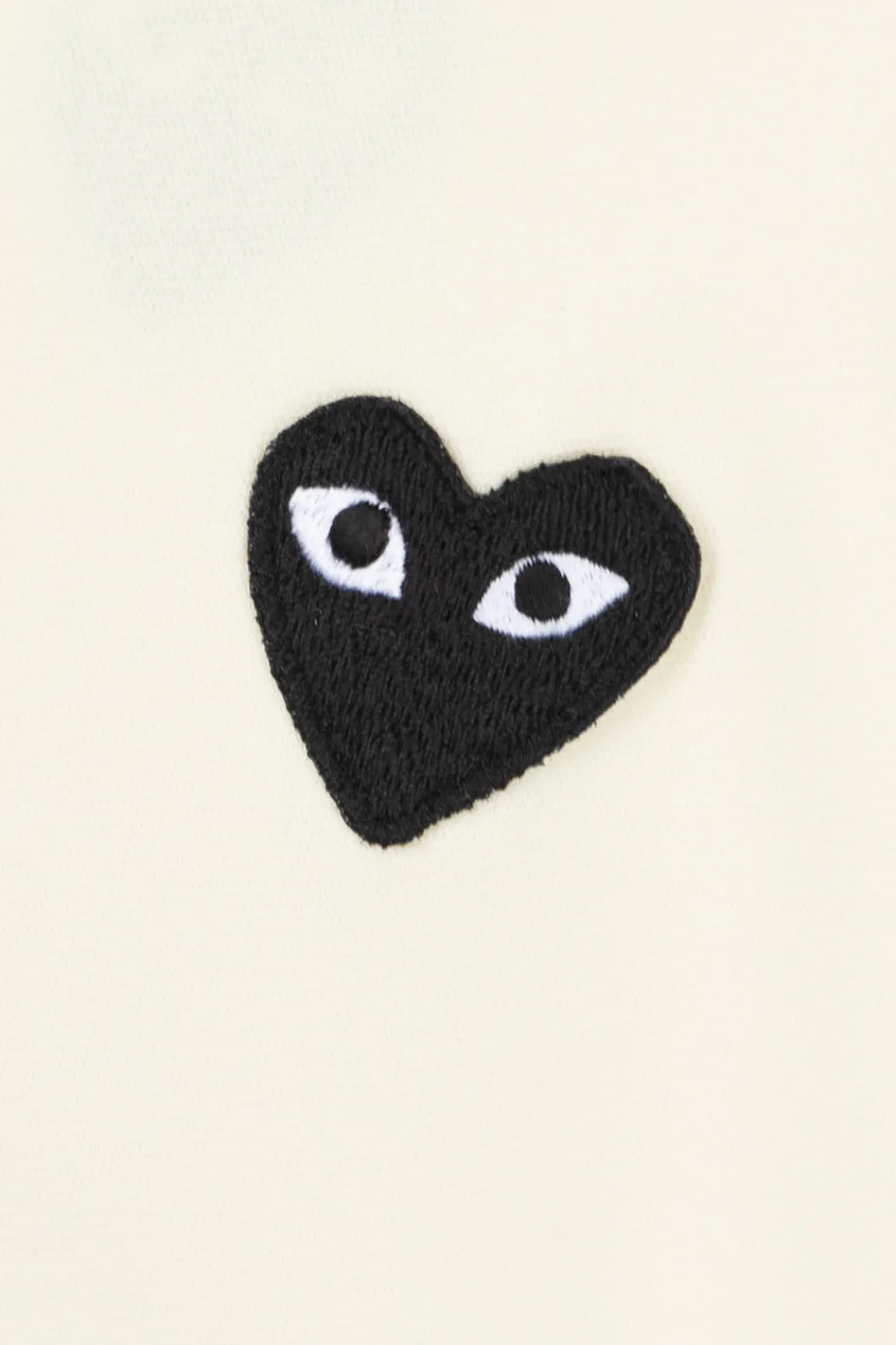Clearance Comme Des Garcons Play Unisex Black Heart Full Zip Hoodie - Ivory