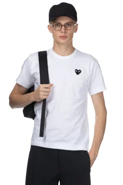 Hot Comme Des Garcons Play Unisex Black Heart T-Shirt - White