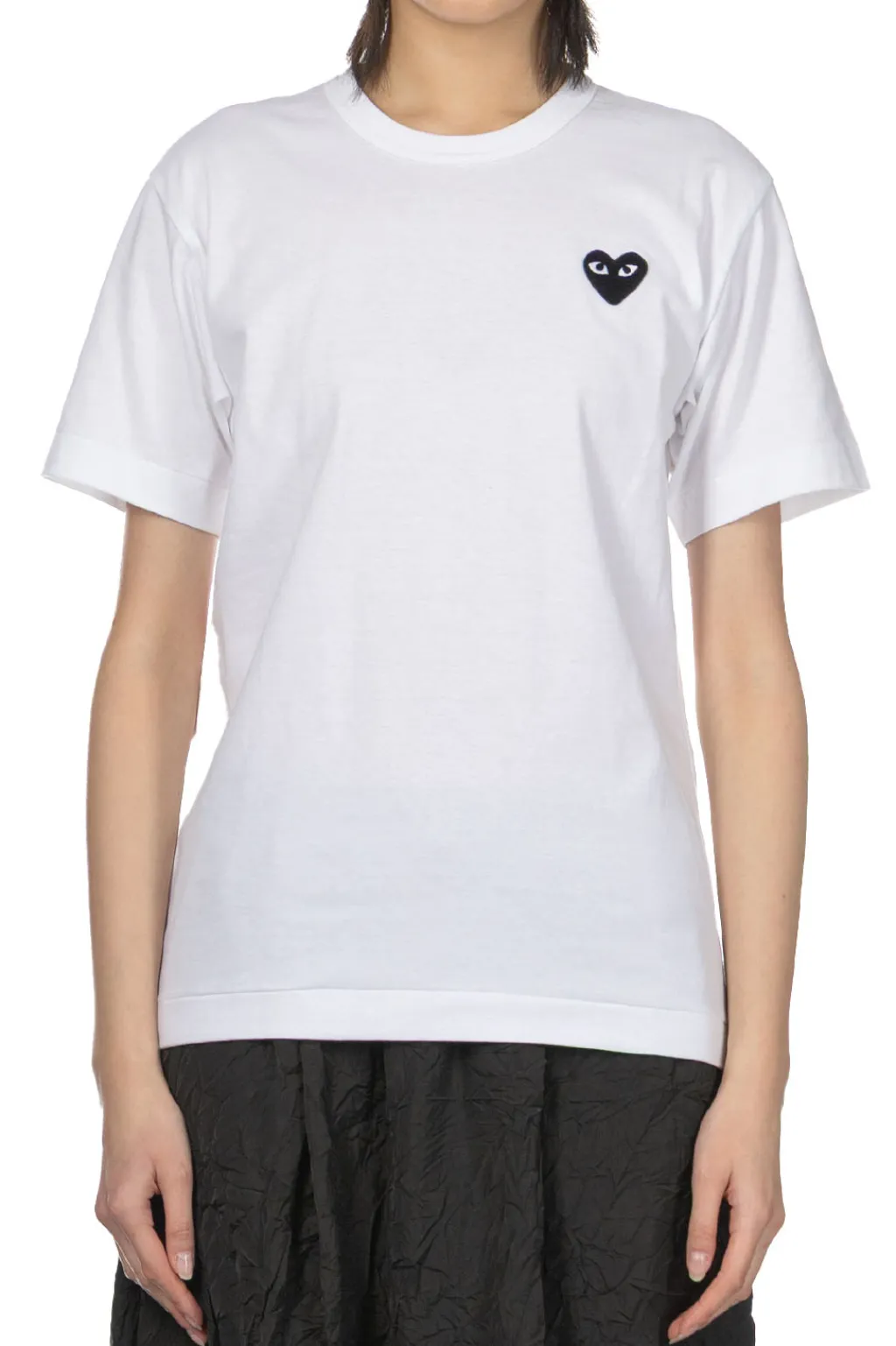 Clearance Comme Des Garcons Play Unisex Black Heart T-Shirt - White