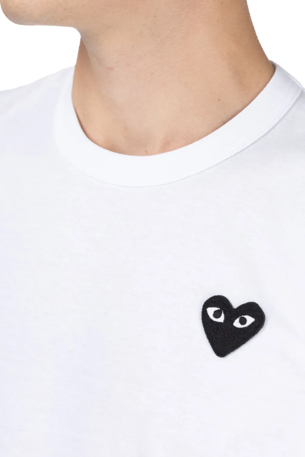 Hot Comme Des Garcons Play Unisex Black Heart T-Shirt - White