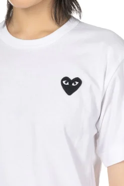 Clearance Comme Des Garcons Play Unisex Black Heart T-Shirt - White