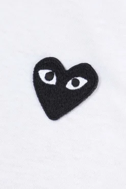 Hot Comme Des Garcons Play Unisex Black Heart T-Shirt - White