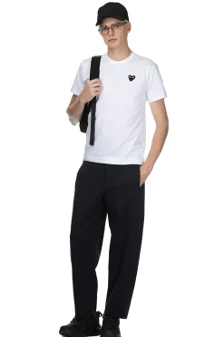 Hot Comme Des Garcons Play Unisex Black Heart T-Shirt - White
