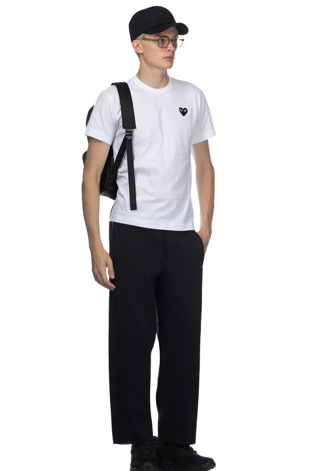 Hot Comme Des Garcons Play Unisex Black Heart T-Shirt - White