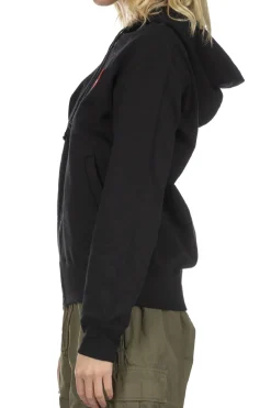 New Comme Des Garcons Play Unisex Double Red Heart Zip Hoodie - Black