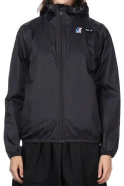 Clearance Comme Des Garcons Play Unisex K-WAY Hoodie Full Zip - Black