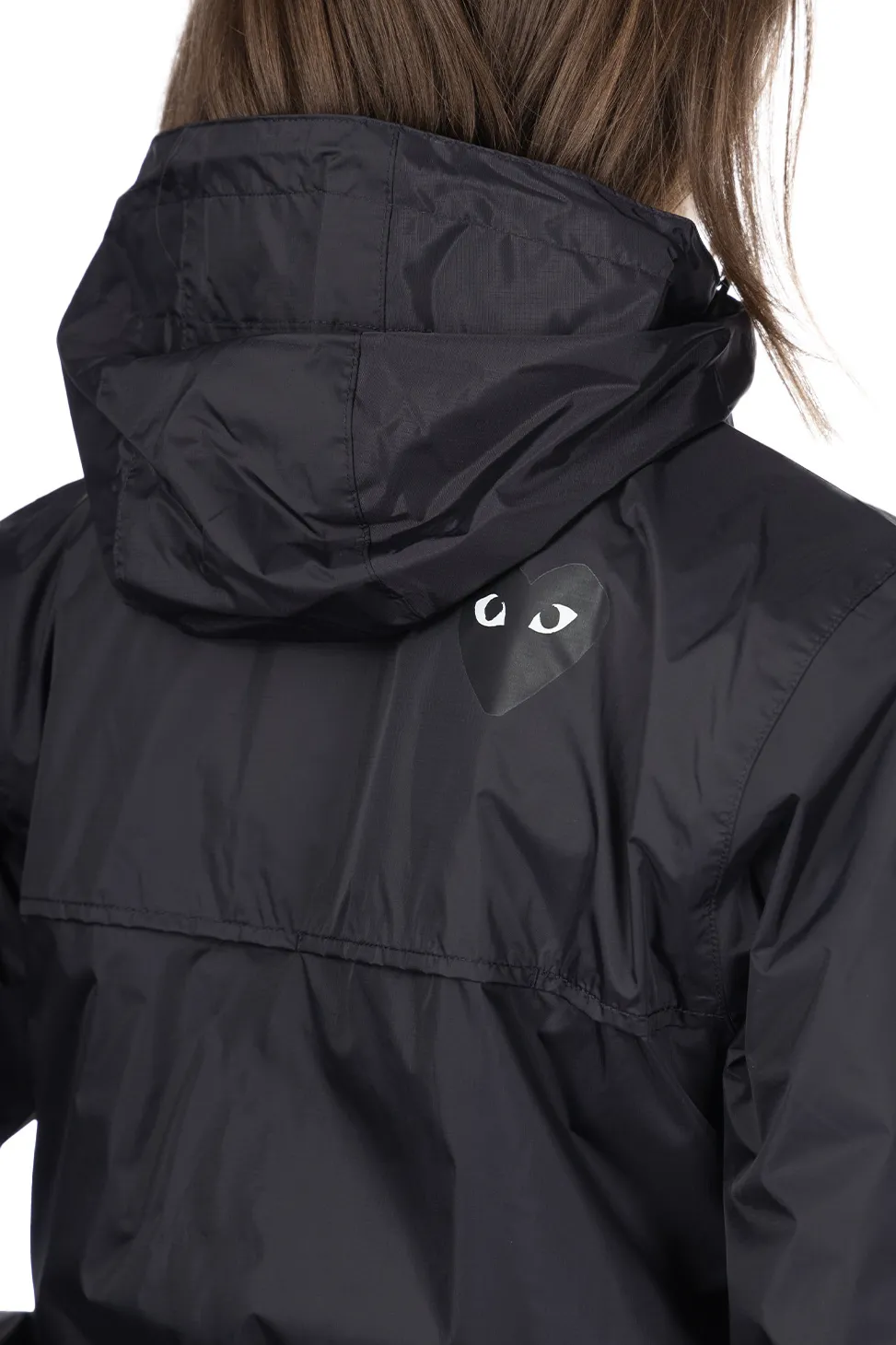 Clearance Comme Des Garcons Play Unisex K-WAY Hoodie Full Zip - Black