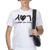 Sale Comme Des Garcons Play Unisex Play Text Logo T-Shirt - White
