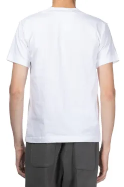 Sale Comme Des Garcons Play Unisex Play Text Logo T-Shirt - White