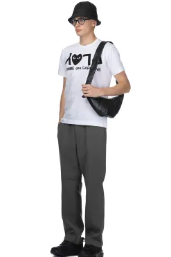 Sale Comme Des Garcons Play Unisex Play Text Logo T-Shirt - White