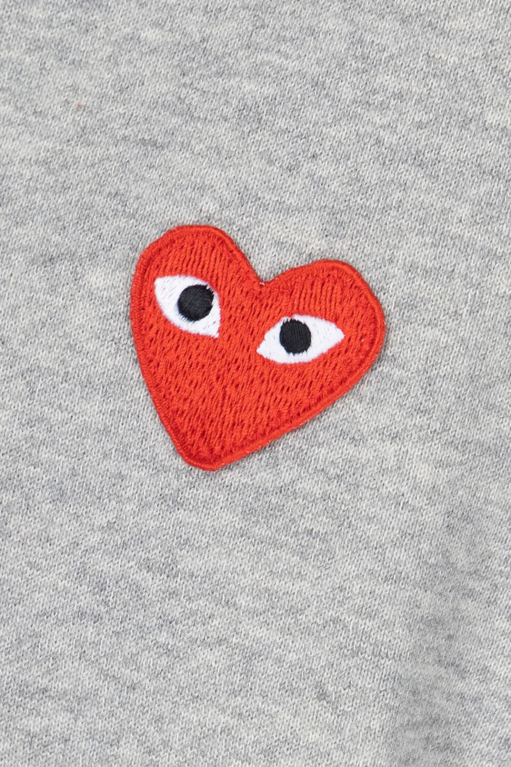 Discount Comme Des Garcons Play Unisex Red Heart Full Zip Hoodie - Grey
