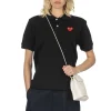 New Comme Des Garcons Play Unisex Red Heart Polo - Black