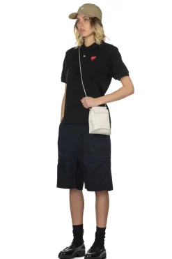 New Comme Des Garcons Play Unisex Red Heart Polo - Black