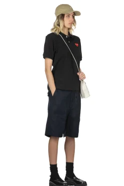 New Comme Des Garcons Play Unisex Red Heart Polo - Black