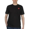 Sale Comme Des Garcons Play Unisex Red Heart T-Shirt - Black