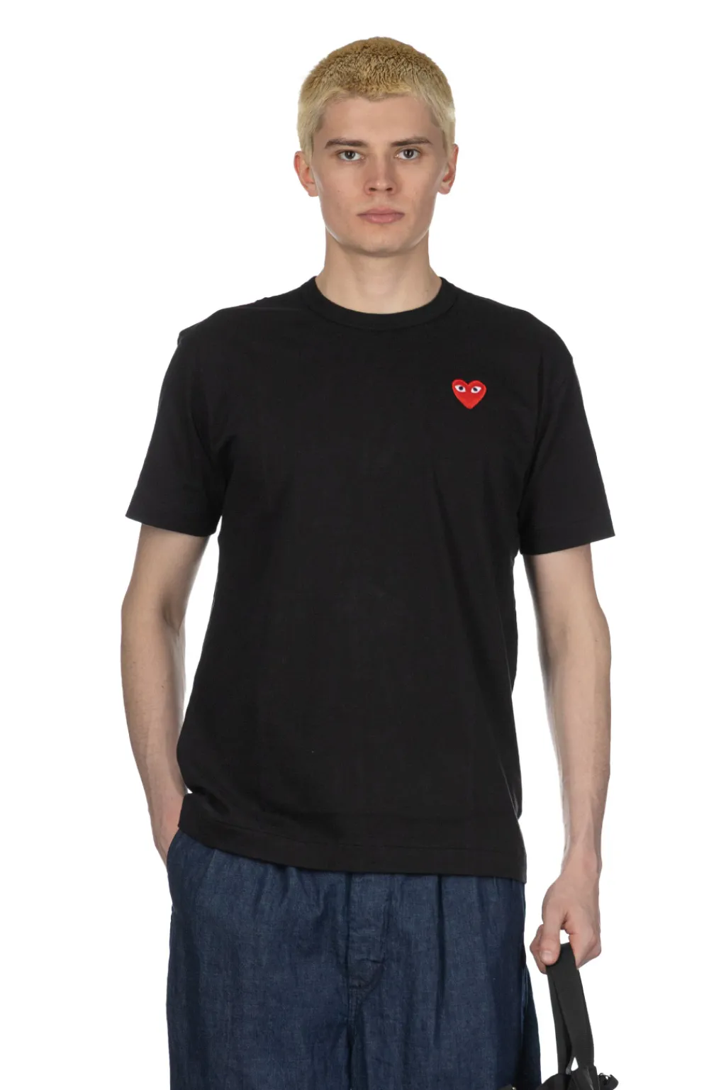 Sale Comme Des Garcons Play Unisex Red Heart T-Shirt - Black
