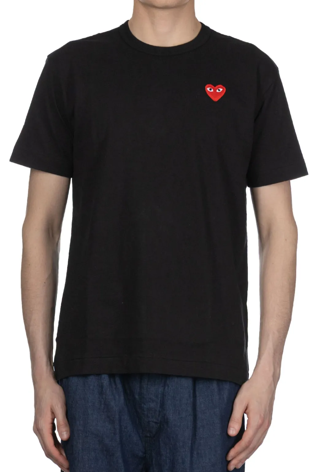 Sale Comme Des Garcons Play Unisex Red Heart T-Shirt - Black