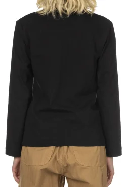 Best Comme Des Garcons Play Unisex Small Red Heart LS T-Shirt - Black