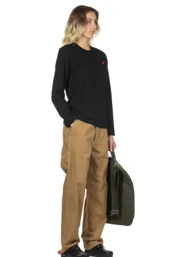 Best Comme Des Garcons Play Unisex Small Red Heart LS T-Shirt - Black