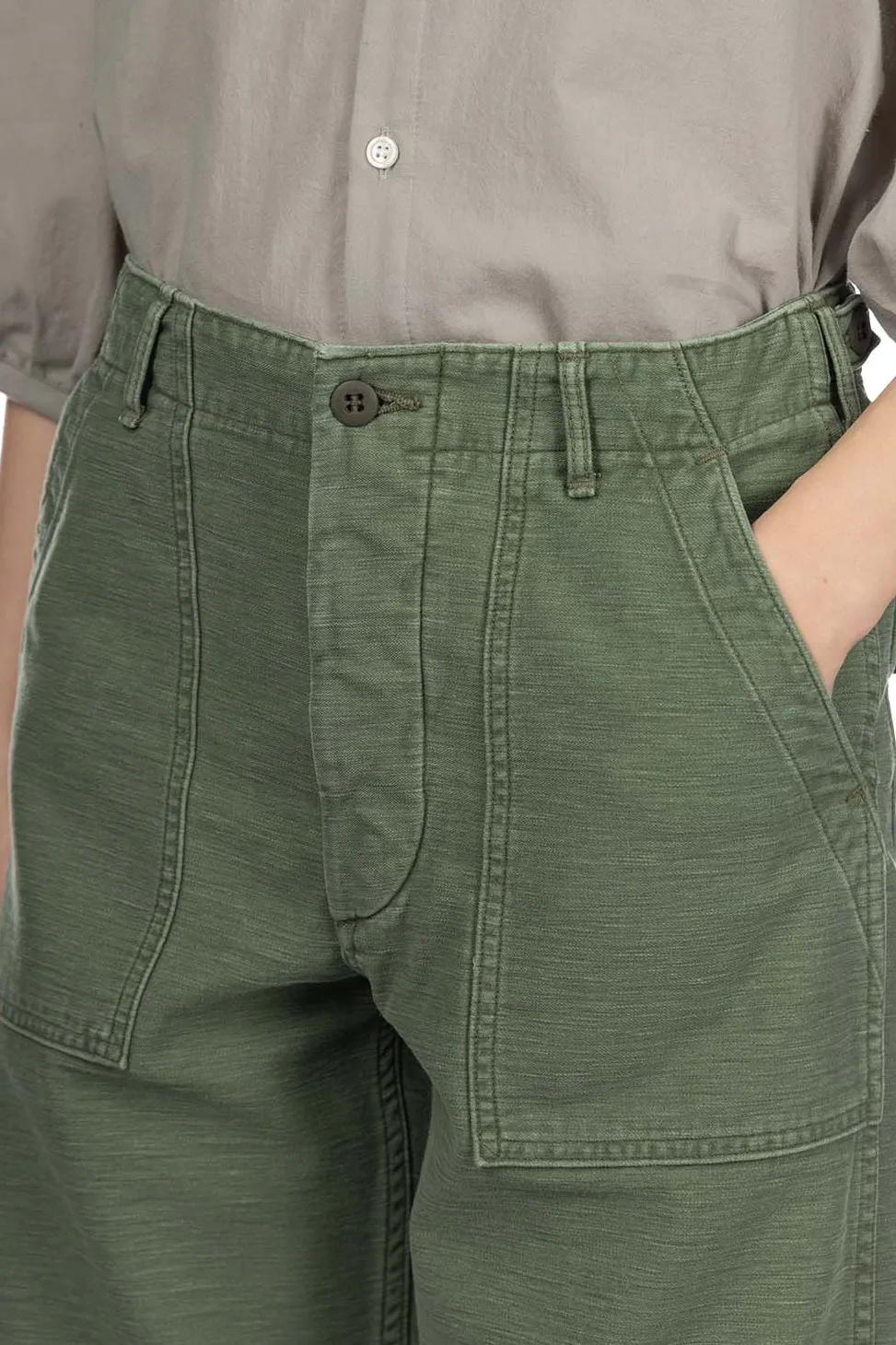Outlet OrSlow US Army Fatigue Pants Used Wash - Green
