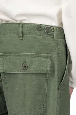 Sale OrSlow US Army Fatigue Pants Used Wash - Green