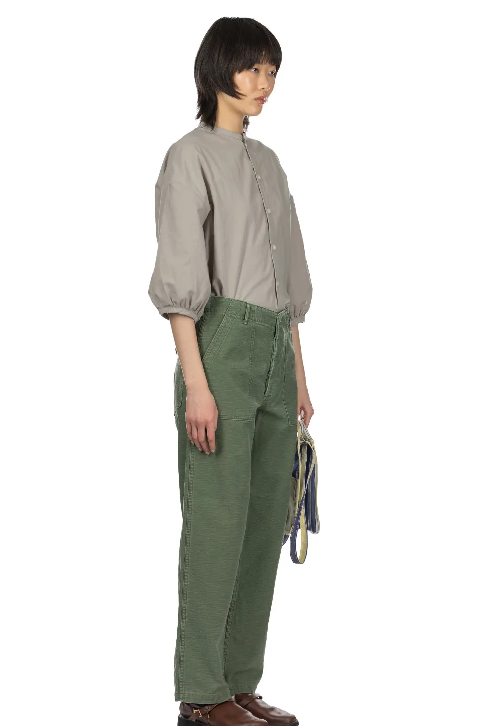 Outlet OrSlow US Army Fatigue Pants Used Wash - Green