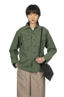 Hot OrSlow US Army Fatigue Shirt (Vintage Washed) - Green Used