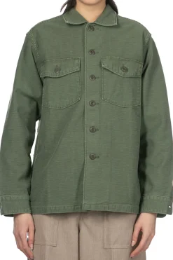 Hot OrSlow US Army Fatigue Shirt (Vintage Washed) - Green Used