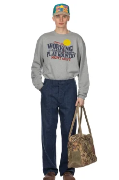 Sale OrSlow US Navy Denim Utility Pants - One Wash