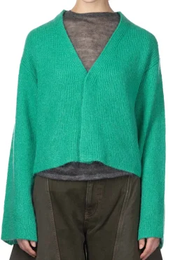 Fashion JW Anderson V Neck Cardigan - Jade