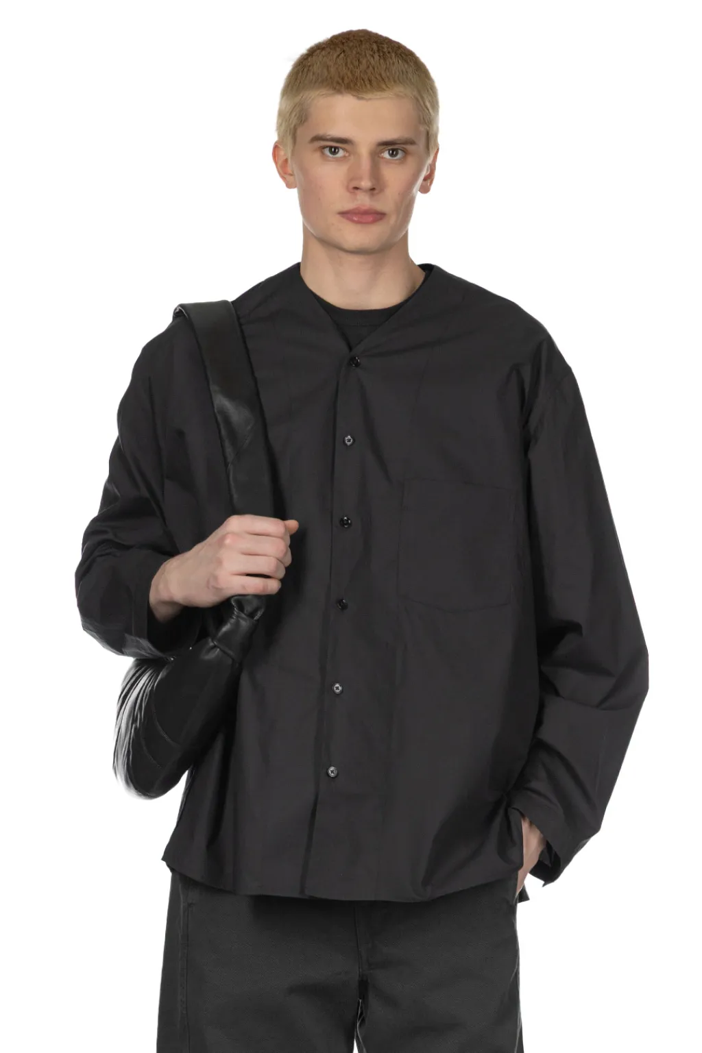Best LEMAIRE V Neck Shirt - Jet Black
