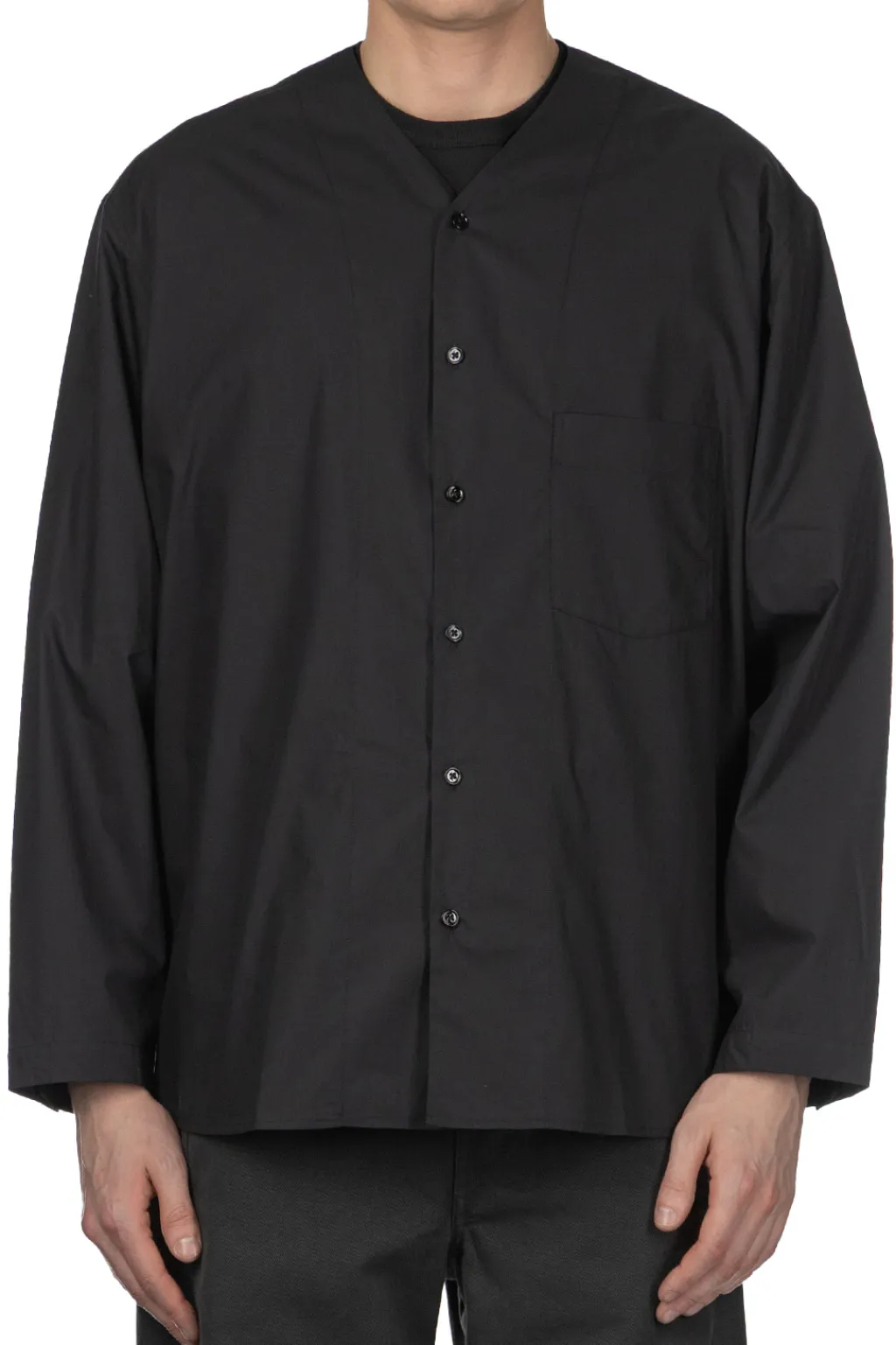 Best LEMAIRE V Neck Shirt - Jet Black