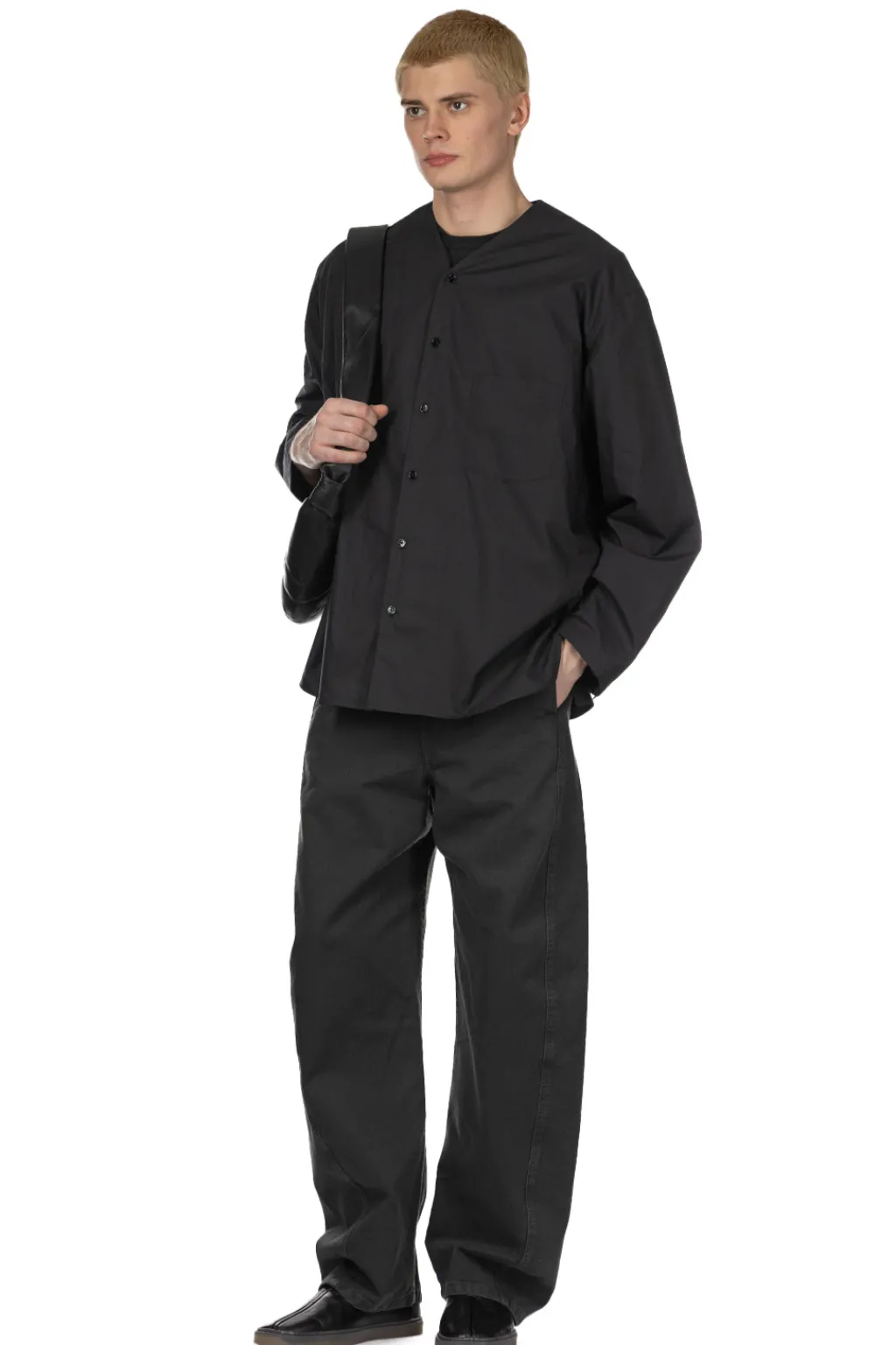 Best LEMAIRE V Neck Shirt - Jet Black