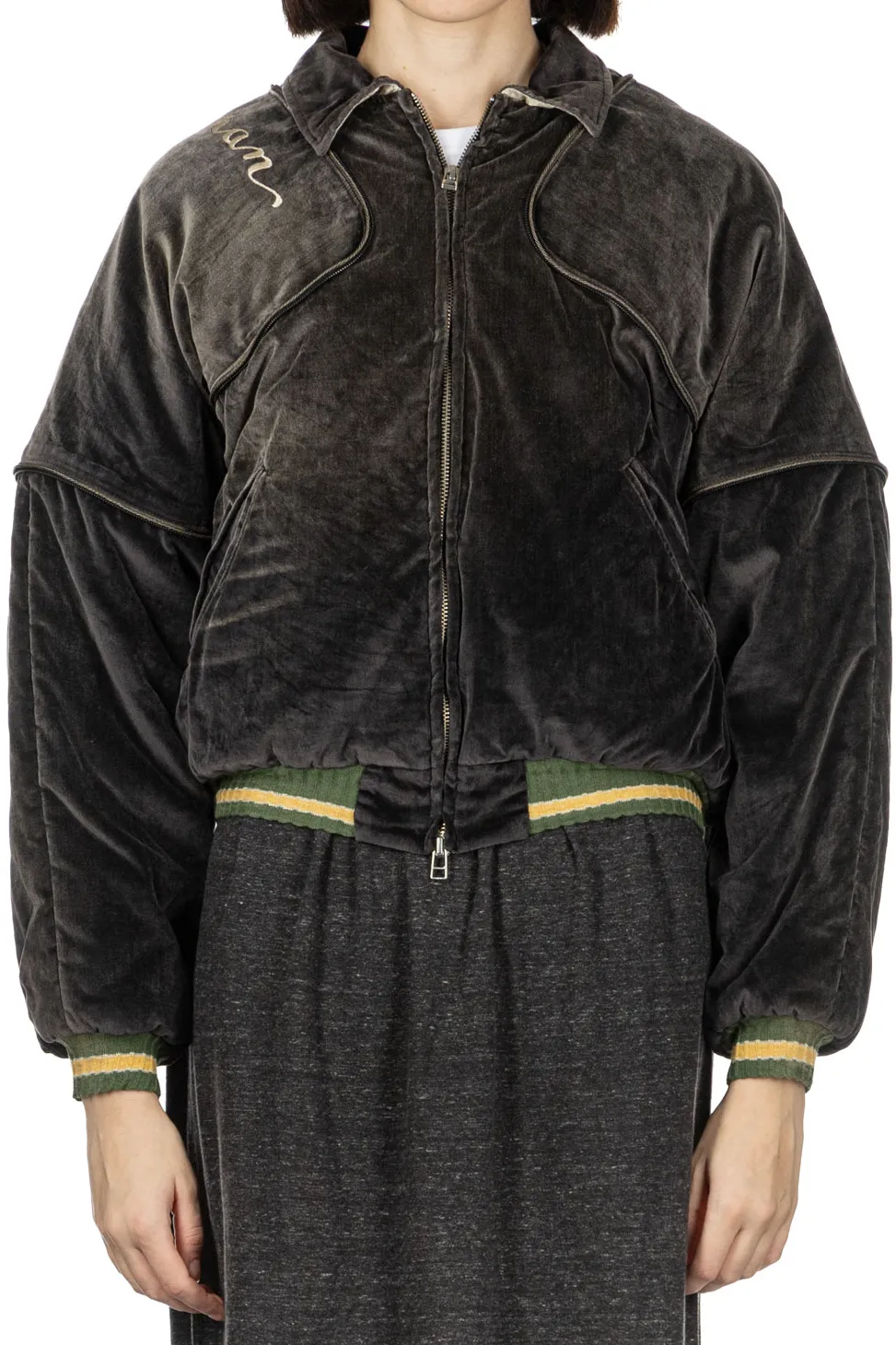 Online Kapital Velveteen SHAM BOMBER Drizzler JKT - Black