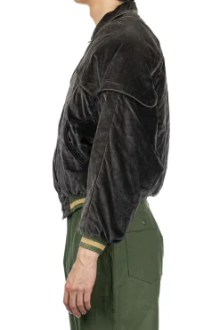Online Kapital Velveteen SHAM BOMBER Drizzler JKT - Black